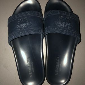 Men’s Navy Blue Versace Slides
